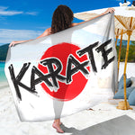 Karate Text Print Beach Sarong Wrap
