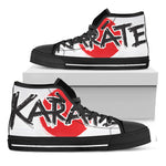 Karate Text Print Black High Top Shoes