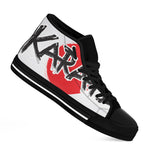 Karate Text Print Black High Top Shoes