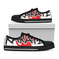 Karate Text Print Black Low Top Sneakers