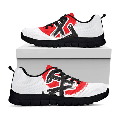 Karate Text Print Black Sneakers
