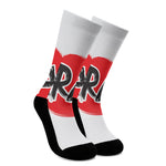 Karate Text Print Crew Socks