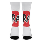 Karate Text Print Crew Socks