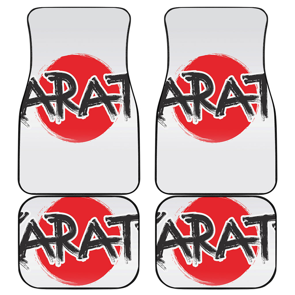 Karate Text Print Front and Back Car Floor Mats