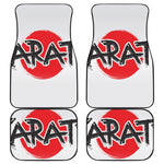 Karate Text Print Front and Back Car Floor Mats