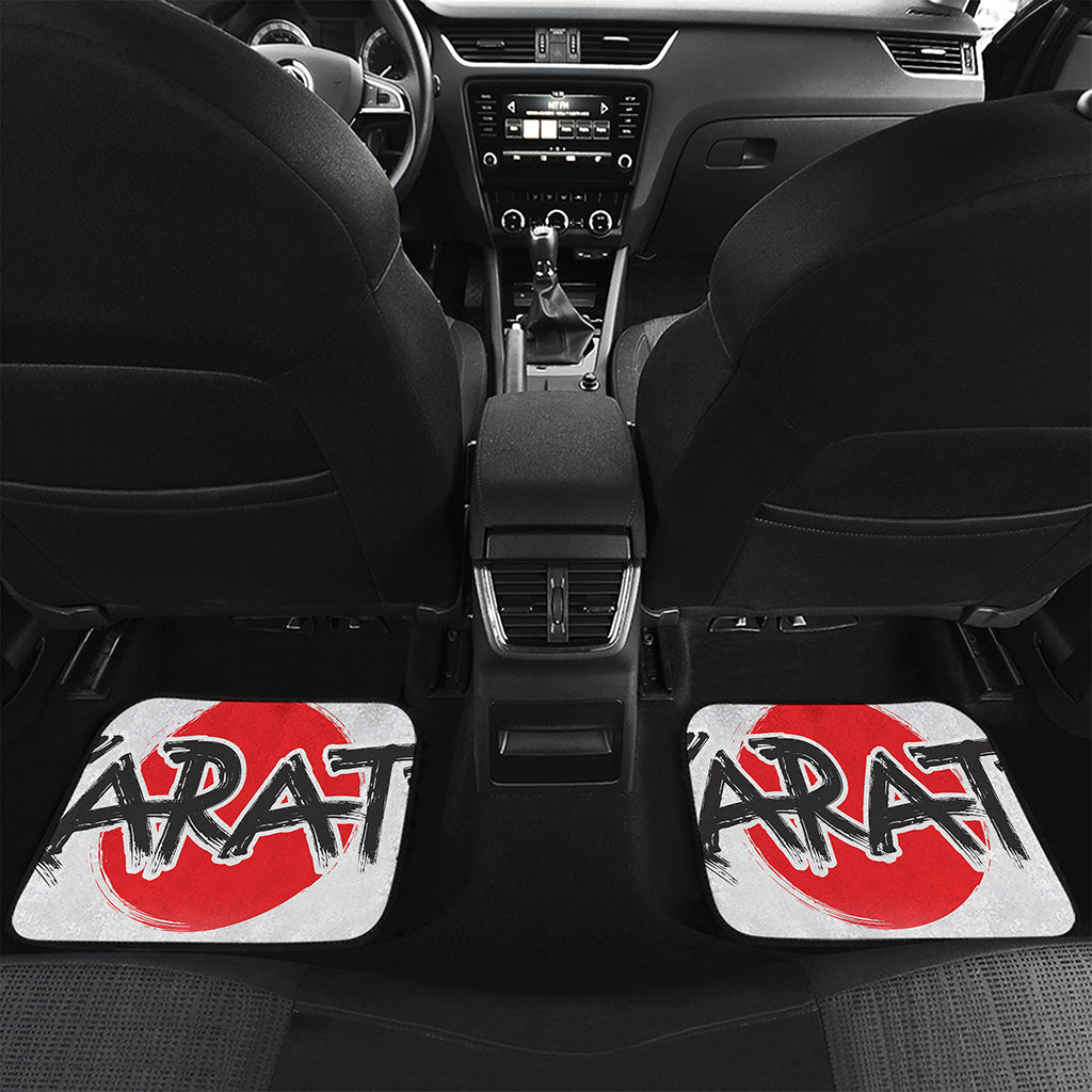 Karate Text Print Front and Back Car Floor Mats