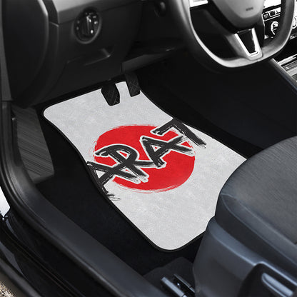 Karate Text Print Front and Back Car Floor Mats