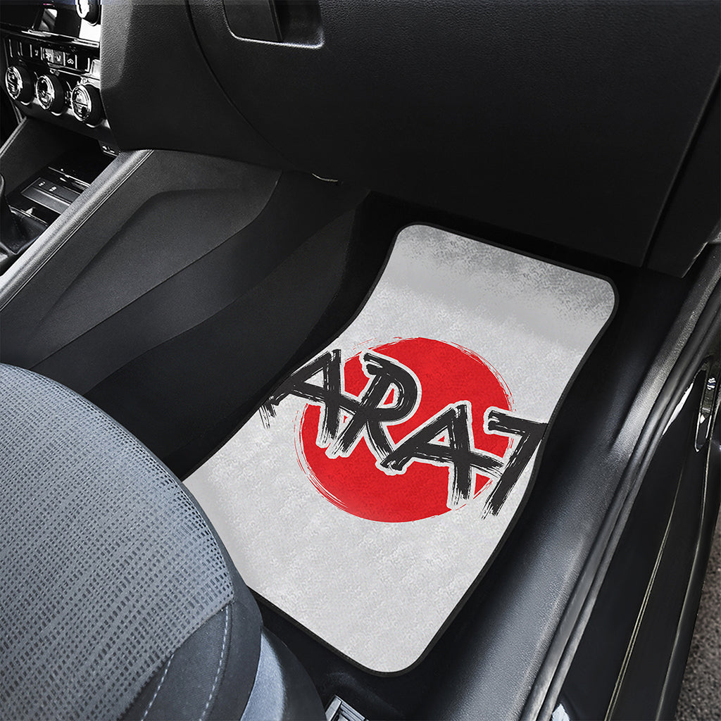 Karate Text Print Front and Back Car Floor Mats