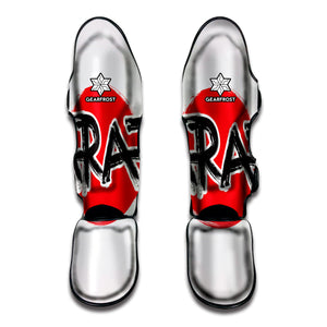 Karate Text Print Muay Thai Shin Guard