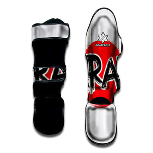 Karate Text Print Muay Thai Shin Guard