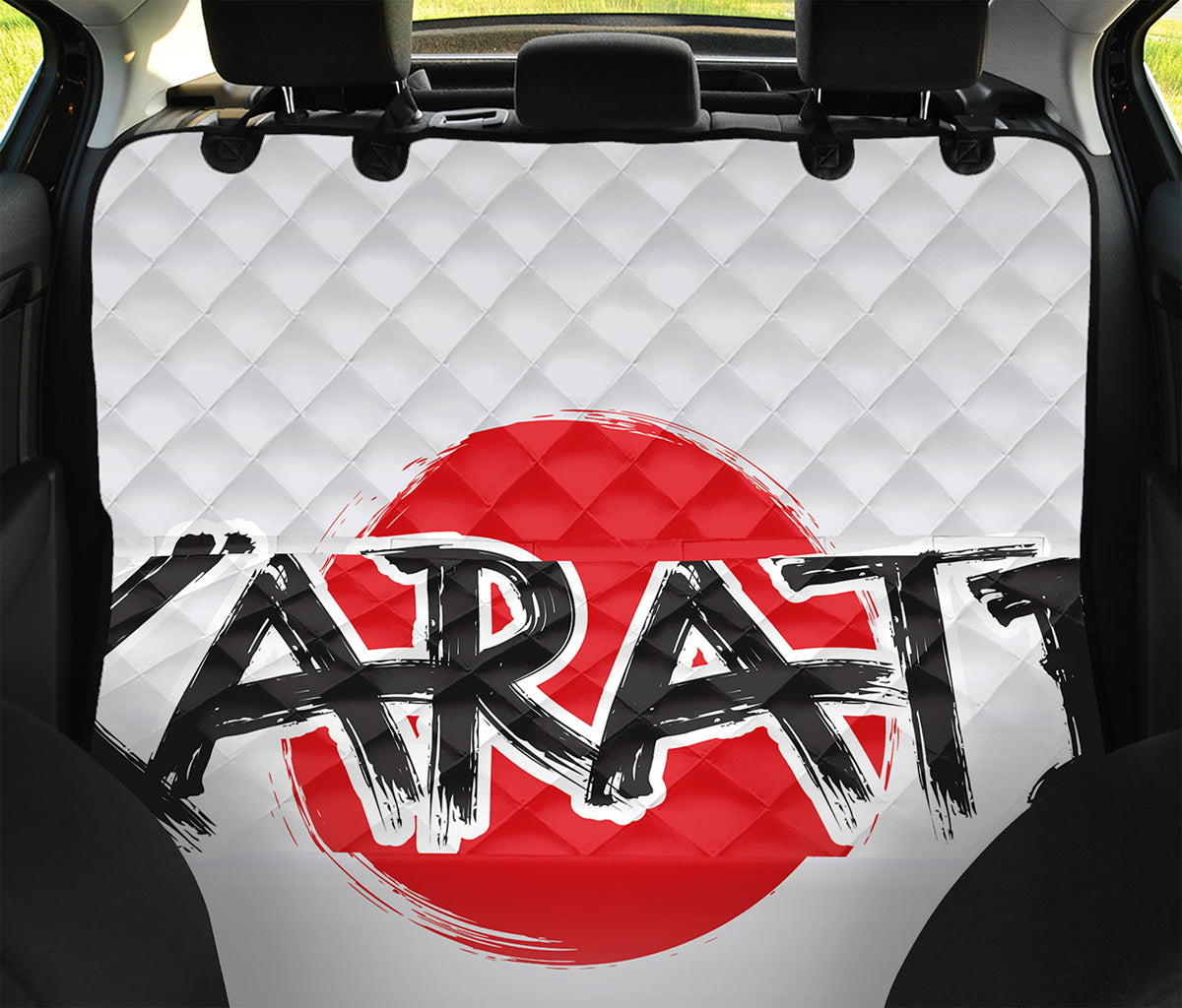 Karate Text Print Pet Car Back Seat Cover