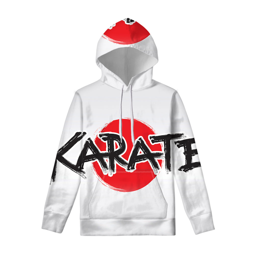 Karate Text Print Pullover Hoodie