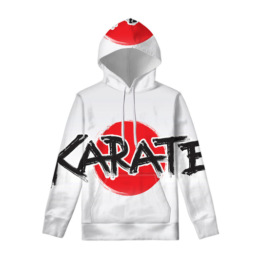Karate Text Print Pullover Hoodie