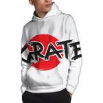 Karate Text Print Pullover Hoodie