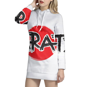 Karate Text Print Pullover Hoodie Dress