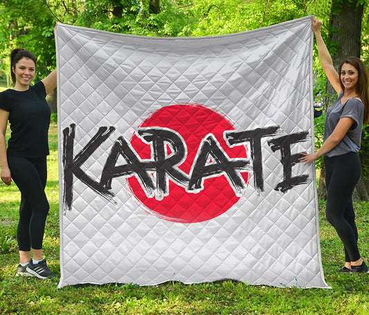 Karate Text Print Quilt