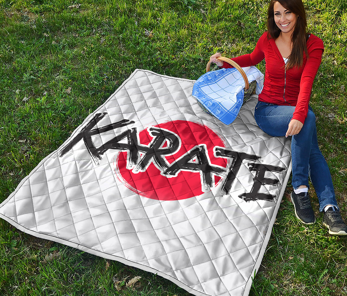 Karate Text Print Quilt