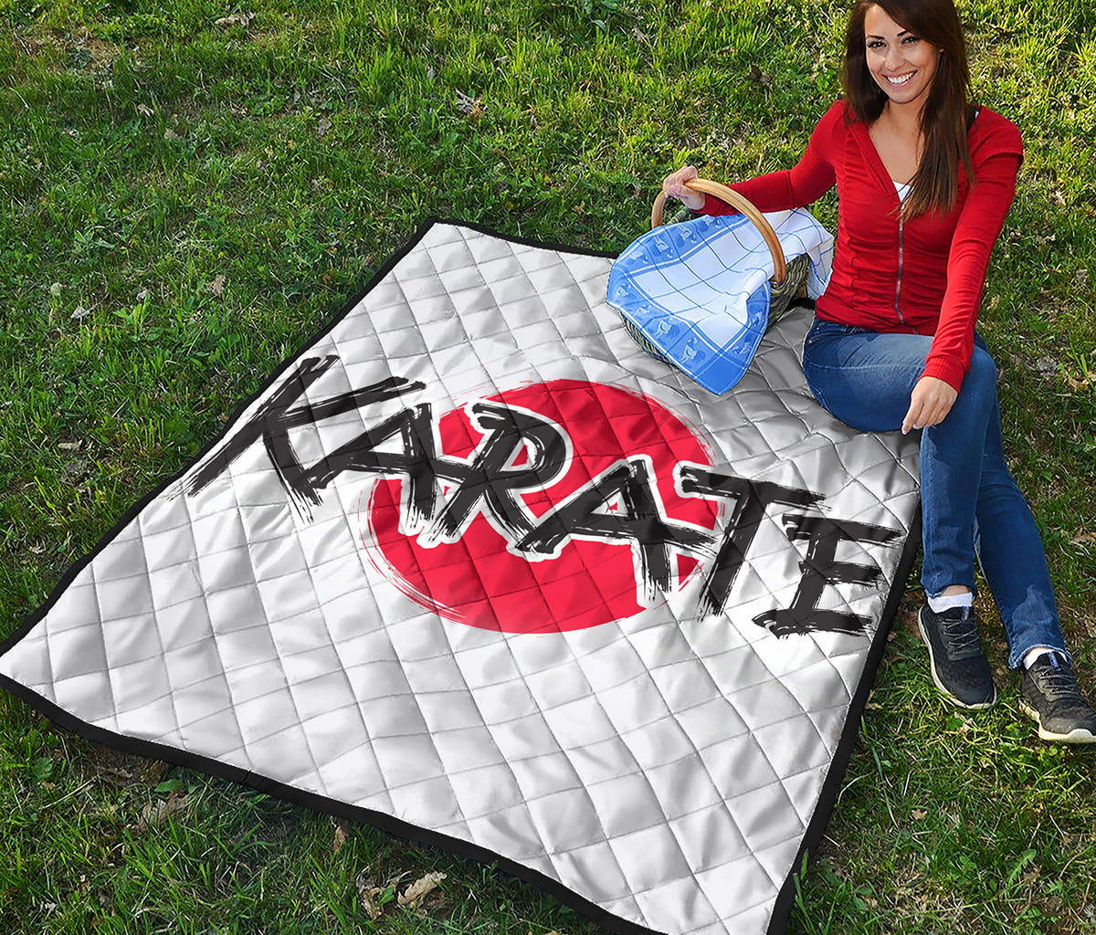 Karate Text Print Quilt