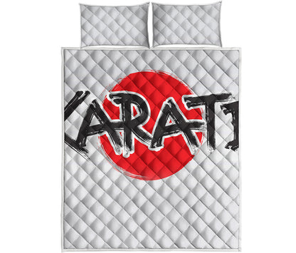Karate Text Print Quilt Bed Set