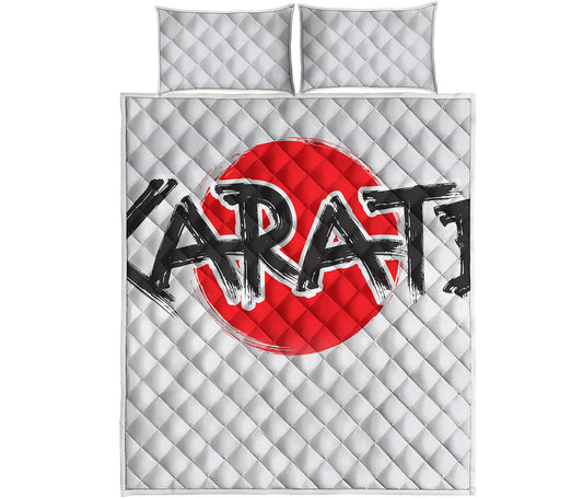 Karate Text Print Quilt Bed Set