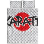 Karate Text Print Quilt Bed Set