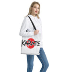 Karate Text Print Tote Bag
