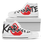 Karate Text Print White High Top Shoes