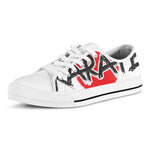 Karate Text Print White Low Top Shoes