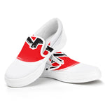 Karate Text Print White Slip On Shoes