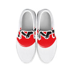 Karate Text Print White Slip On Shoes