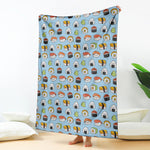 Kawaii Japanese Sushi Pattern Print Blanket