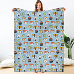 Kawaii Japanese Sushi Pattern Print Blanket