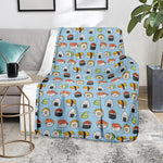 Kawaii Japanese Sushi Pattern Print Blanket