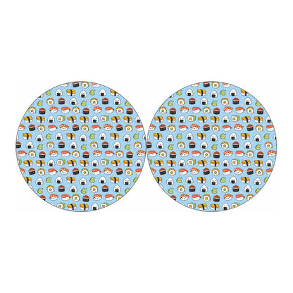 Kawaii Japanese Sushi Pattern Print Car Coasters