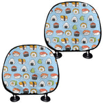 Kawaii Japanese Sushi Pattern Print Car Headrest Covers