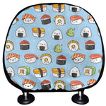 Kawaii Japanese Sushi Pattern Print Car Headrest Covers