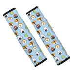 Kawaii Japanese Sushi Pattern Print Car Seat Belt Covers