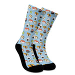 Kawaii Japanese Sushi Pattern Print Crew Socks