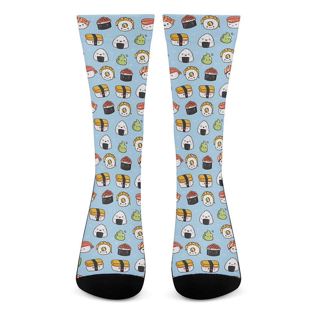 Kawaii Japanese Sushi Pattern Print Crew Socks
