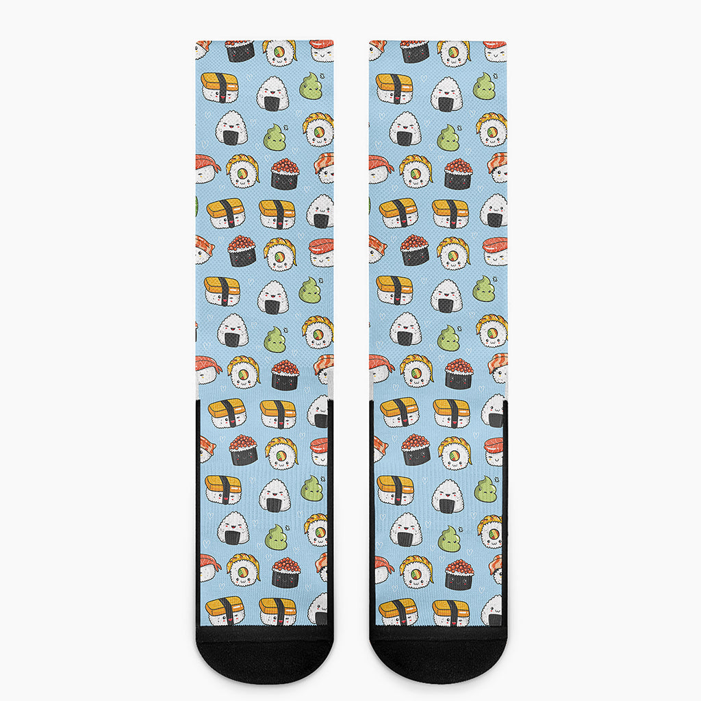 Kawaii Japanese Sushi Pattern Print Crew Socks