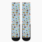 Kawaii Japanese Sushi Pattern Print Crew Socks