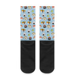 Kawaii Japanese Sushi Pattern Print Crew Socks