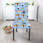Kawaii Japanese Sushi Pattern Print Dining Chair Slipcover