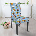 Kawaii Japanese Sushi Pattern Print Dining Chair Slipcover