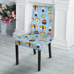 Kawaii Japanese Sushi Pattern Print Dining Chair Slipcover
