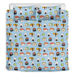Kawaii Japanese Sushi Pattern Print Duvet Cover Bedding Set