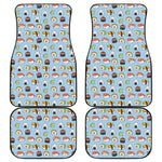 Kawaii Japanese Sushi Pattern Print Front and Back Car Floor Mats