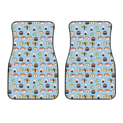 Kawaii Japanese Sushi Pattern Print Front Car Floor Mats