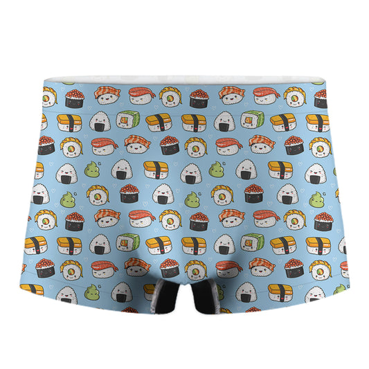 Kawaii Japanese Sushi Pattern Print Men's Boxer Briefs