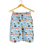 Kawaii Japanese Sushi Pattern Print Men's Shorts